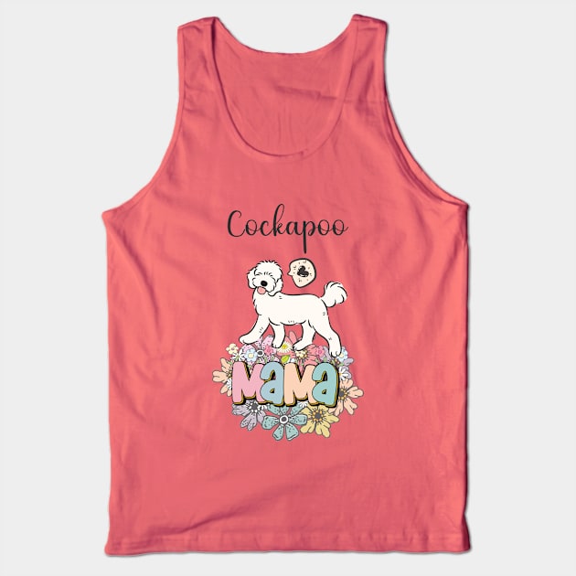 White Cockapoo Mama Tank Top by LulululuPainting